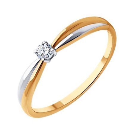 Золотое кольцо с бриллиантом и родированием 79990₽
