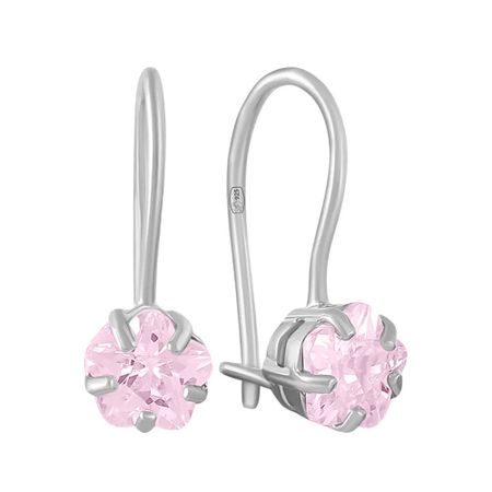 Серебряные серьги с фианитами и родированием 590₽