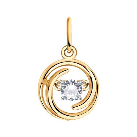 Серебряная подвеска с фианитом и позолотой 690₽