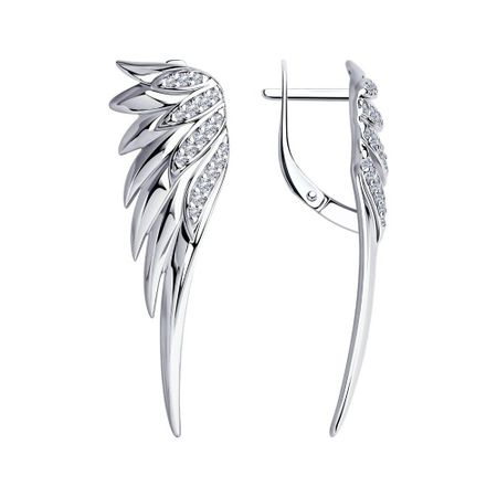 Серебряные серьги с фианитами и родированием 4490₽