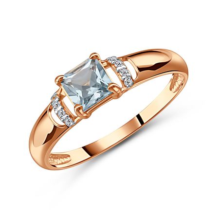 Золотое кольцо с топазом Sky и фианитами 14990₽