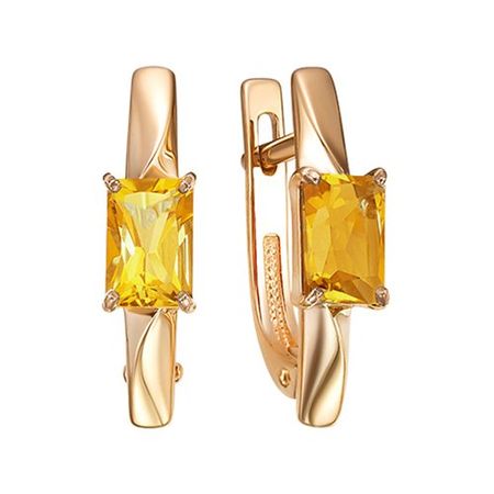 Золотые серьги с цитринами 42490₽