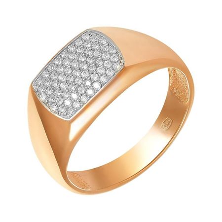 Серебряная печатка с фианитами и позолотой 2510₽