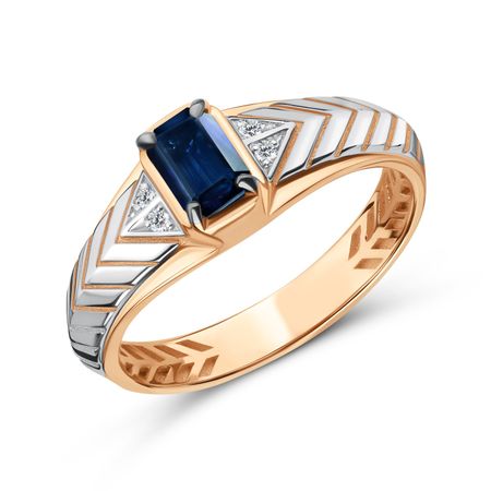 Золотое кольцо с сапфиром и бриллиантами 107990₽