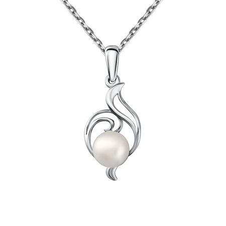 Серебряная подвеска с жемчугом и родированием 600₽