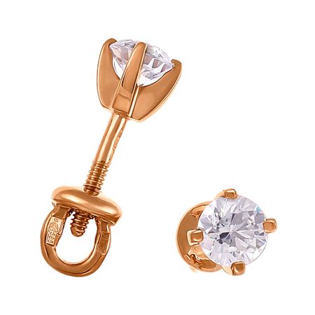 Серьги-пусеты из золота с фианитами 22350₽