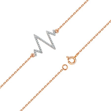 Золотой браслет Фантазия с фианитами и родированием 20360₽