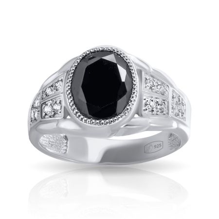 Серебряная печатка с фианитами и родированием 1490₽