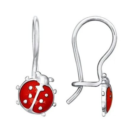 Серьги детские SOKOLOV Божья коровка из серебра с эмалью 1290₽