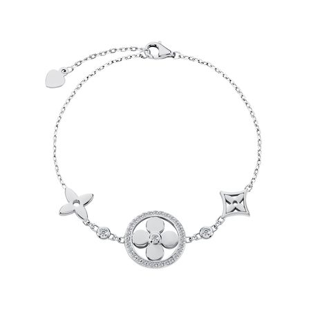 Серебряный браслет с фианитами р 16-19 7690₽