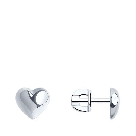 Серьги-пусеты SOKOLOV Сердце из серебра 1390₽