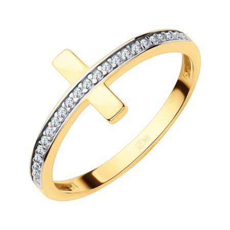 Золотое кольцо с фианитами 26660₽