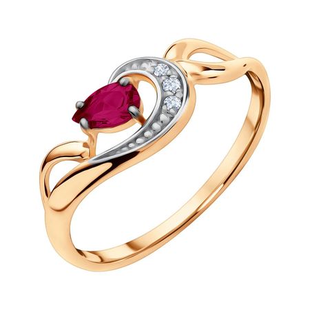 Золотое кольцо с рубином и бриллиантами 31990₽