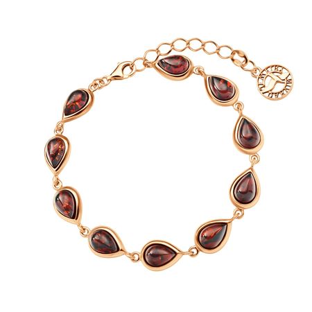 Серебряный браслет с янтарем и позолотой р 17-19 7750₽