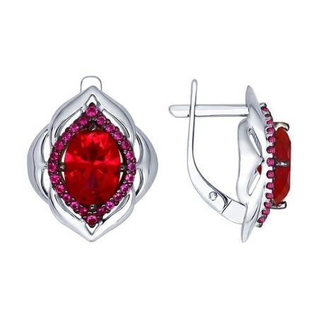 Серьги SOKOLOV из серебра с рубинами и фианитами 2260₽