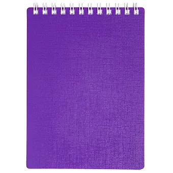 Блокнот А6 80л кл. "CANVAS" фиолетовый, пласт.обл, спираль