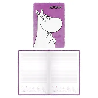 Книга для записей А5 80л лин. "MOOMIN" с мехом и патчем