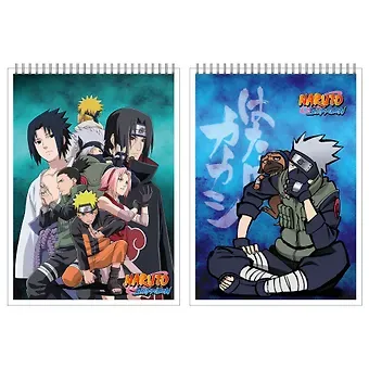 Блокнот А5 60л кл. "Naruto" гребень, выб. УФ-лак, ассорти