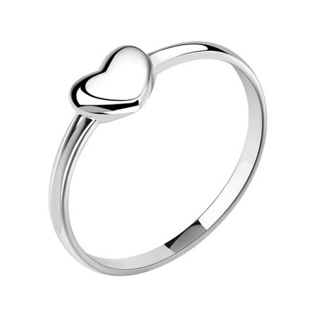 Серебряное кольцо Сердце с родированием 690₽