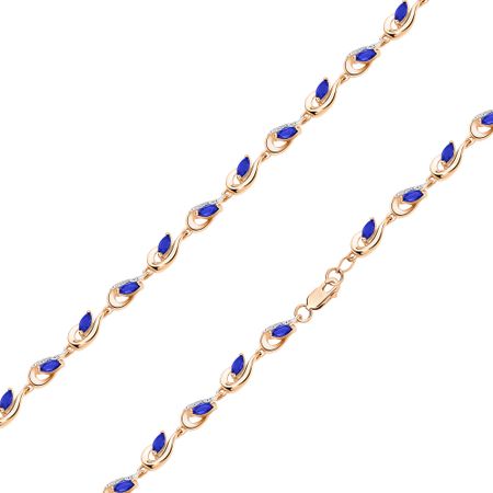 Золотой браслет с сапфирами и бриллиантами с родированием 74990₽