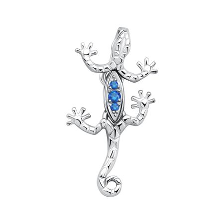 Золотая подвеска Ящерица с сапфирами и родированием 24990₽