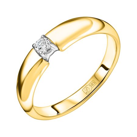 Золотое обручальное кольцо с бриллиантом и родированием 49990₽