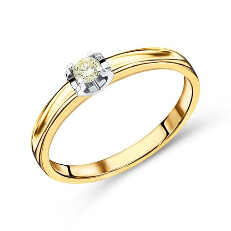 Золотое кольцо с бриллиантом 74990₽