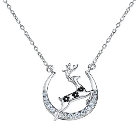 Серебряное колье с эмалью и фианитами с родированием 1380₽