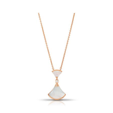 Серебряная цепочка с перламутром и фианитом 1590₽