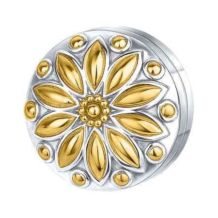 Серебряный зажим для платка с позолотой и родированием 3820₽