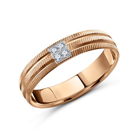Золотое обручальное кольцо с фианитами 5 мм 46040₽