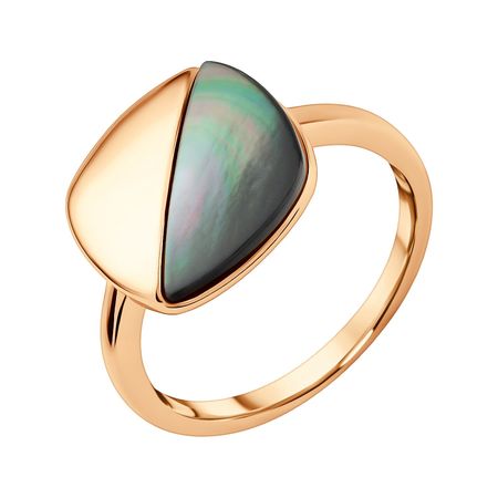 Серебряное кольцо с перламутром и позолотой 3890₽