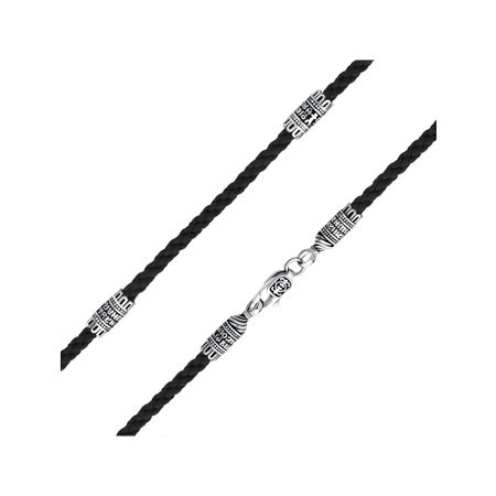 Текстильный шнурок с серебряным замком 5330₽