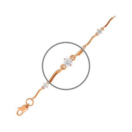 Золотой браслет с фианитами и родированием 37160₽