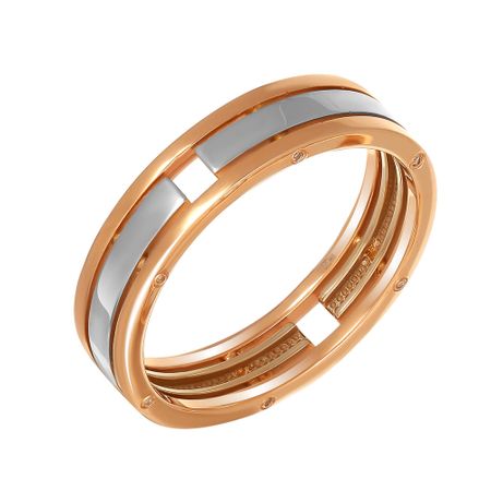 Золотое обручальное кольцо с бриллиантами и родированием 187990₽