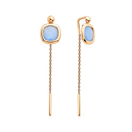 Золотые серьги с агатами 43490₽