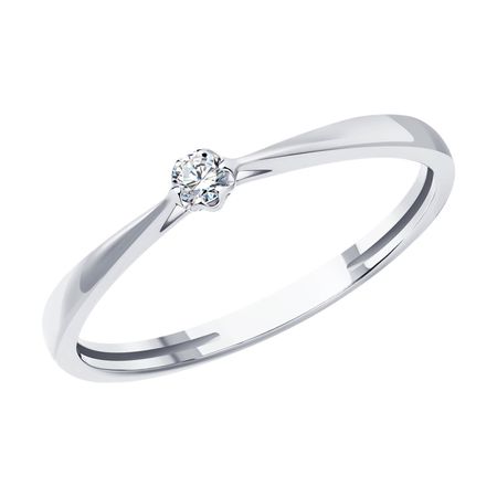 Золотое кольцо с бриллиантом и родированием 47990₽