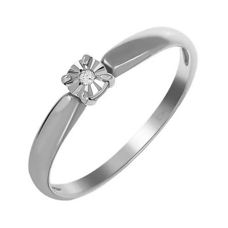 Золотое кольцо с бриллиантом и алмазной гранью с родированием 26990₽