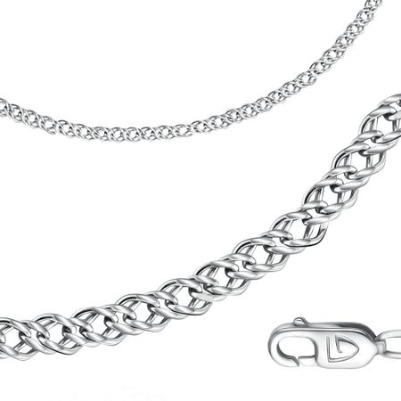 Серебряный браслет Двойной ромб с родированием 1990₽