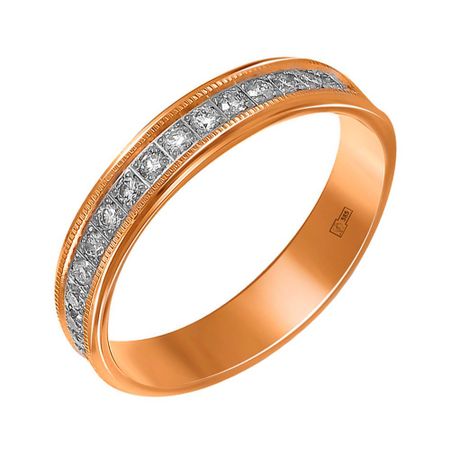 Золотое обручальное кольцо с бриллиантами и родированием с алмазной гранью 134990₽