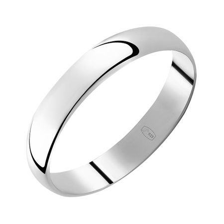 Серебряное гладкое обручальное кольцо с родированием 249₽