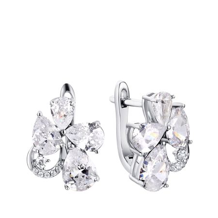Серьги из серебра с кварцем и фианитами 3690₽