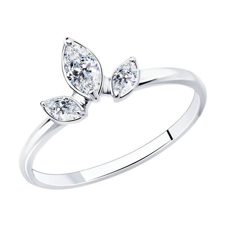 Серебряное кольцо с фианитами и родированием 990₽