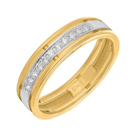 Золотое обручальное кольцо с вращающейся вставкой и фианитами 93150₽