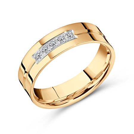 Золотое обручальное кольцо с фианитами 4 мм 58260₽