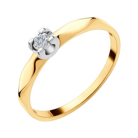 Золотое кольцо с бриллиантами и родированием 22990₽