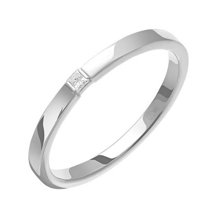 Золотое обручальное кольцо с бриллиантом и родированием 44990₽