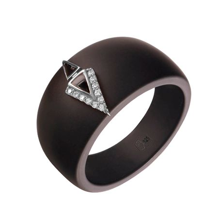 Серебряное кольцо с керамикой и эмалью с фианитами и родированием 1330₽