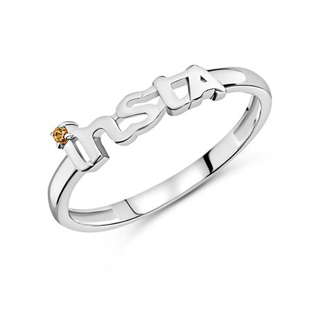 Серебряное кольцо Insta с фианитом и родированием 249₽