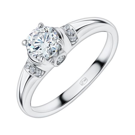 Серебряное кольцо с фианитами и родированием 1490₽